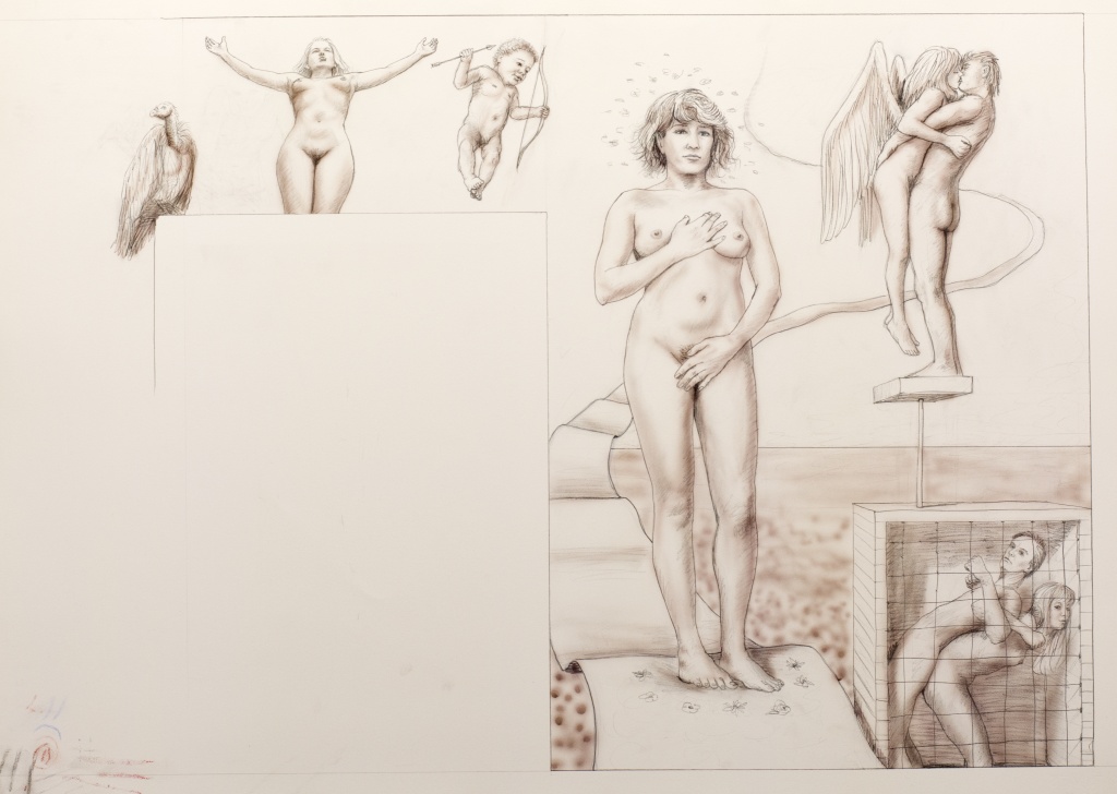 Sketch for mural at Chateau Chenailles